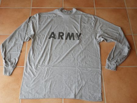 ARMY T-Shirt, grau / Sport T-Shirt, Langarm 