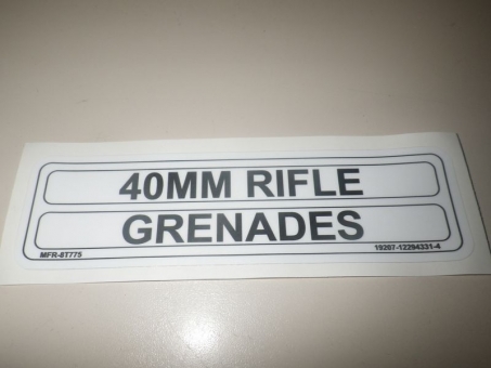 Aufkleber: 40mm Rifle Grenades  HMMWV 