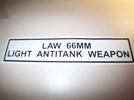 Aufkleber LAW 66mm Light Antitank Weapon 