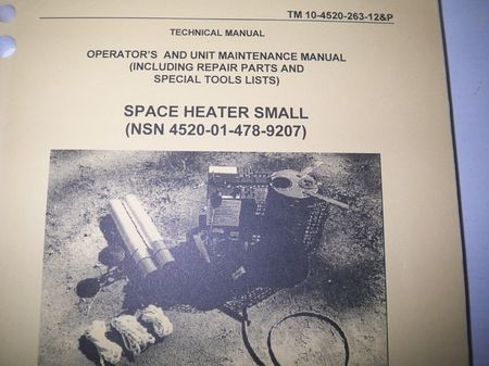 US Army Sale | Manual TM Space Heater Small (SHS) Zeltofen | online kaufen